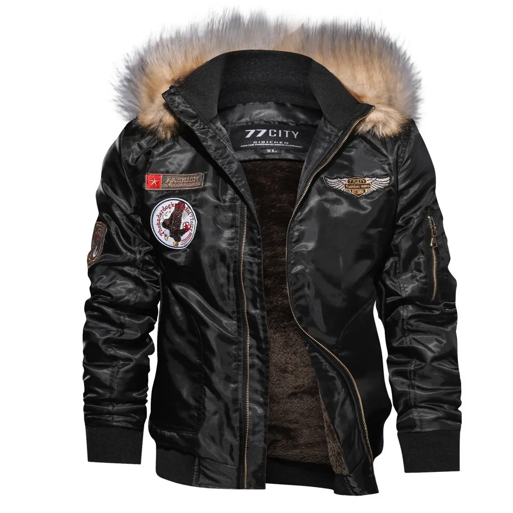 

coat men Autumn Winter Casual Long Sleeve Solid Hooded Zipper jacket Top Blouseparka kurtka zimowa men