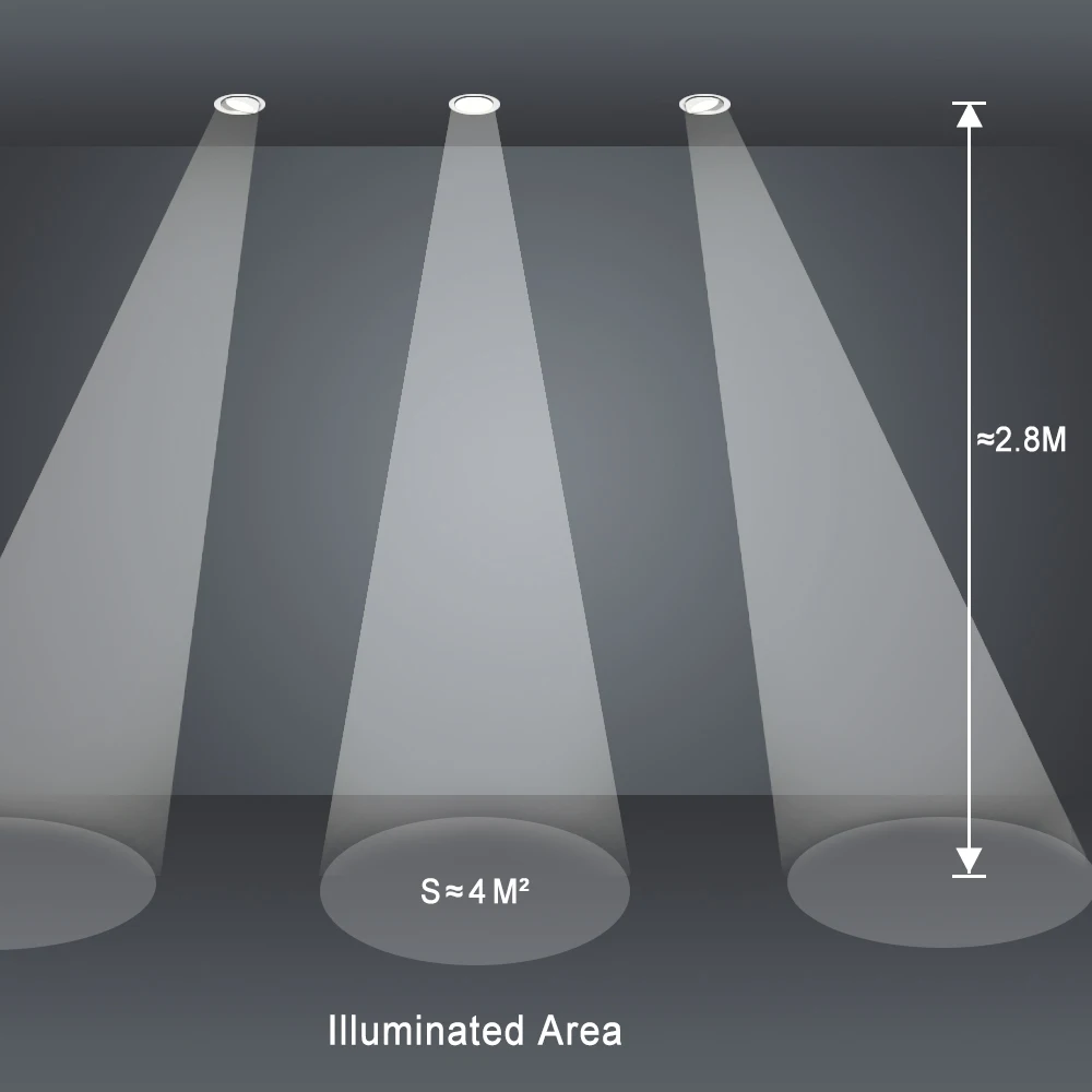 Diâmetro do Furo Direcional 7 w Luzes Led Embutidas no Teto Local Downlight Recesso Branco Fresco 70 75 Milímetros 100 ~ 240 v Feixe Anjo 6 Lâmpadas 9 7 w led recessed downlight branco fresco