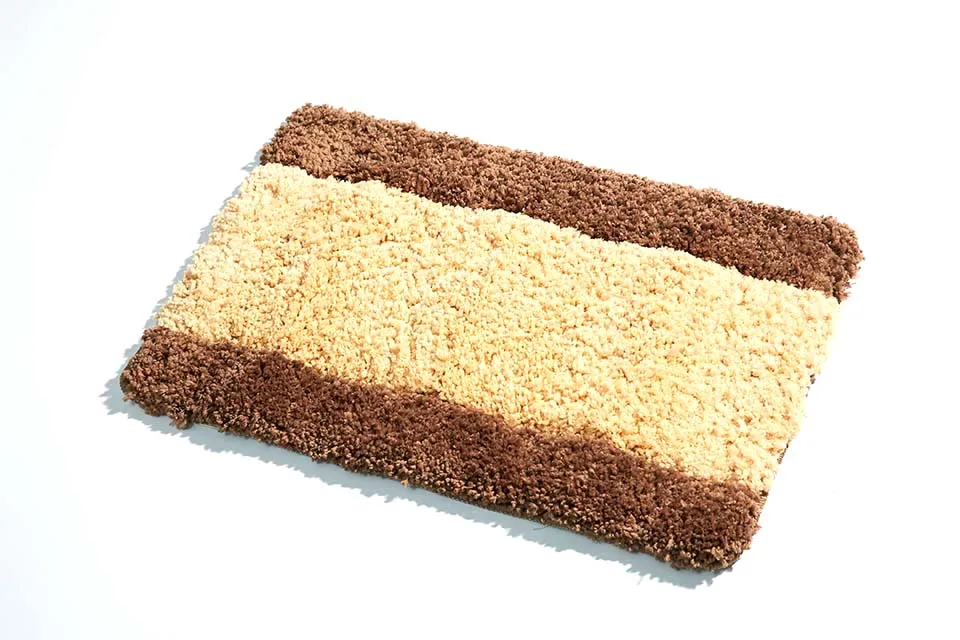 Полиэстер, Противоскользящие коврики для ванной, Capacho, полосатый коврик для ванной, одноцветные коврики для ванной комнаты, ковер, tapis de bain, 40*60 см, CXH-002 - Цвет: brown