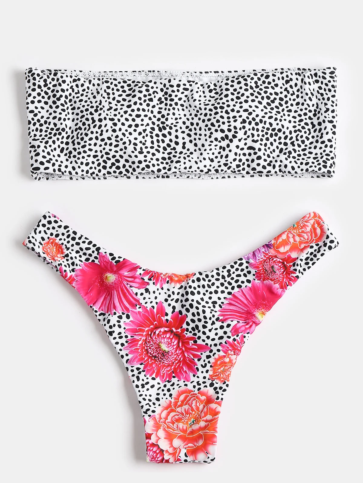 

Swimsuit New Arrival Women Floral Leopard Bandeau Bikini Set Brazilian Biquni Beach Swimwear Maillot De Bain