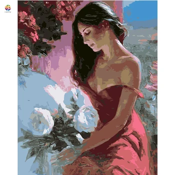 

Frameless Digital Painting By Numbers Woman Girl Rose Forest Tree Acrylic Paint Modern Wall Art Canvas Painting Home Deco Deal