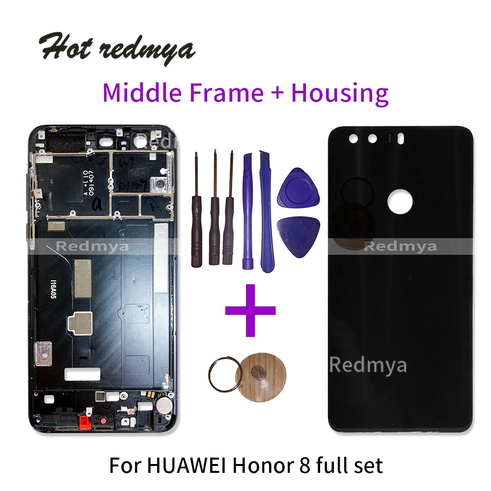 

For Huawei Honor 8 Middle Frame Housing Plate Bezel Cover Case For HuaWei Honor 8 Frame+Battery Back cover With Tools