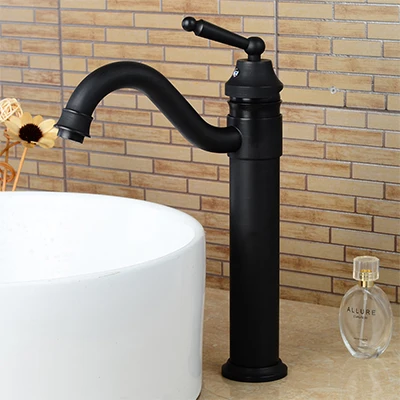 Винтажный стиль, черный бронзовый кран для раковины в ванной комнате, Высокий кран для раковины, смеситель для горячей и холодной воды ML5002H - Цвет: 5002A