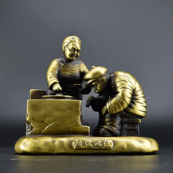 

Brass White Head and Old Man Statue Craft Gift.