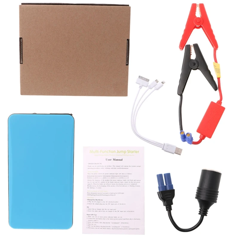 12V 20000mAh Multi-Function Car Jump Starter Power Bank Emergency Charger Booster Battery