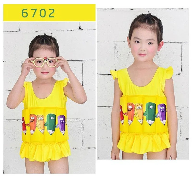 2017 Brand New Quick-drying Kids Buoyant Swimsuit Baby Boy& Baby Girls Siamese Floating Body Swimsuit Removable Float Swimwear27