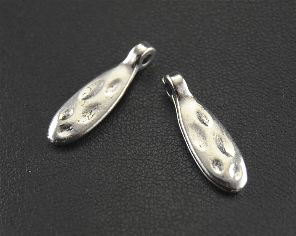 

30pcs Antique Sliver Oval shaped drop Charm DIY Necklace Bracelet Bangle Findings 4x20mm A1490