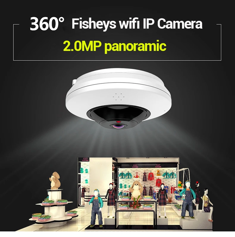 Fisheye IP camera Wifi 360 Degree WiFi Panoramic Camera 2MP Home Security Camera VR IR Surveillance 5MP 1.05mm cctv IP Cameras