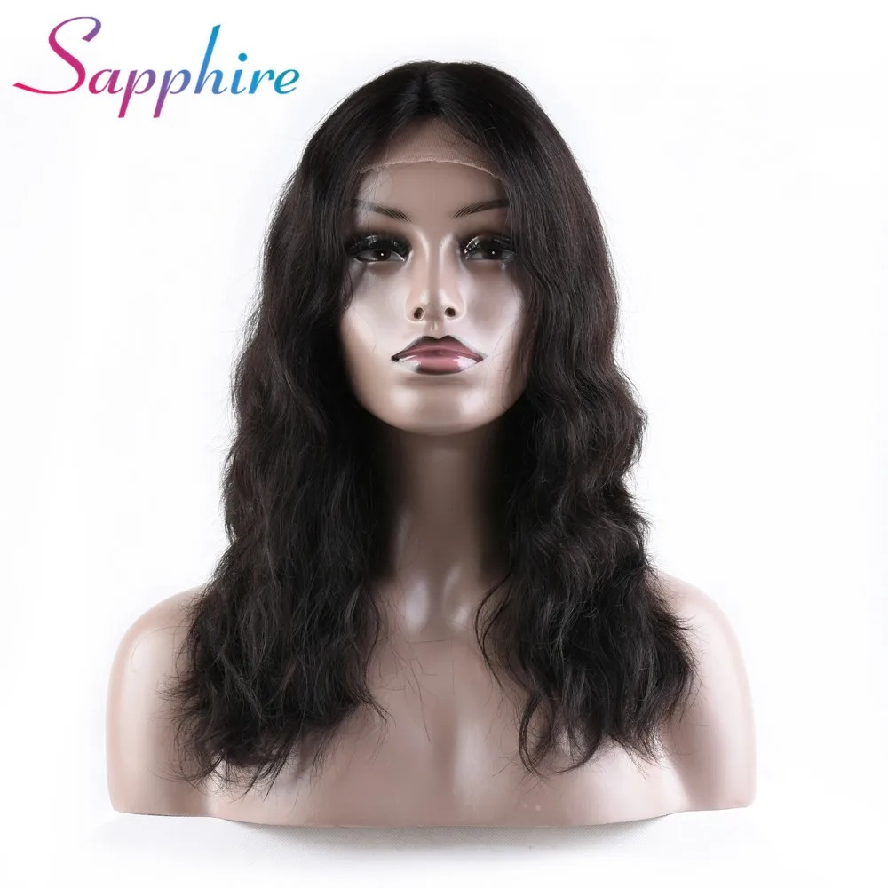 Sapphire Wigs Malaysian Body Wave Head Seam Lace Wigs Pre Plucked Lace