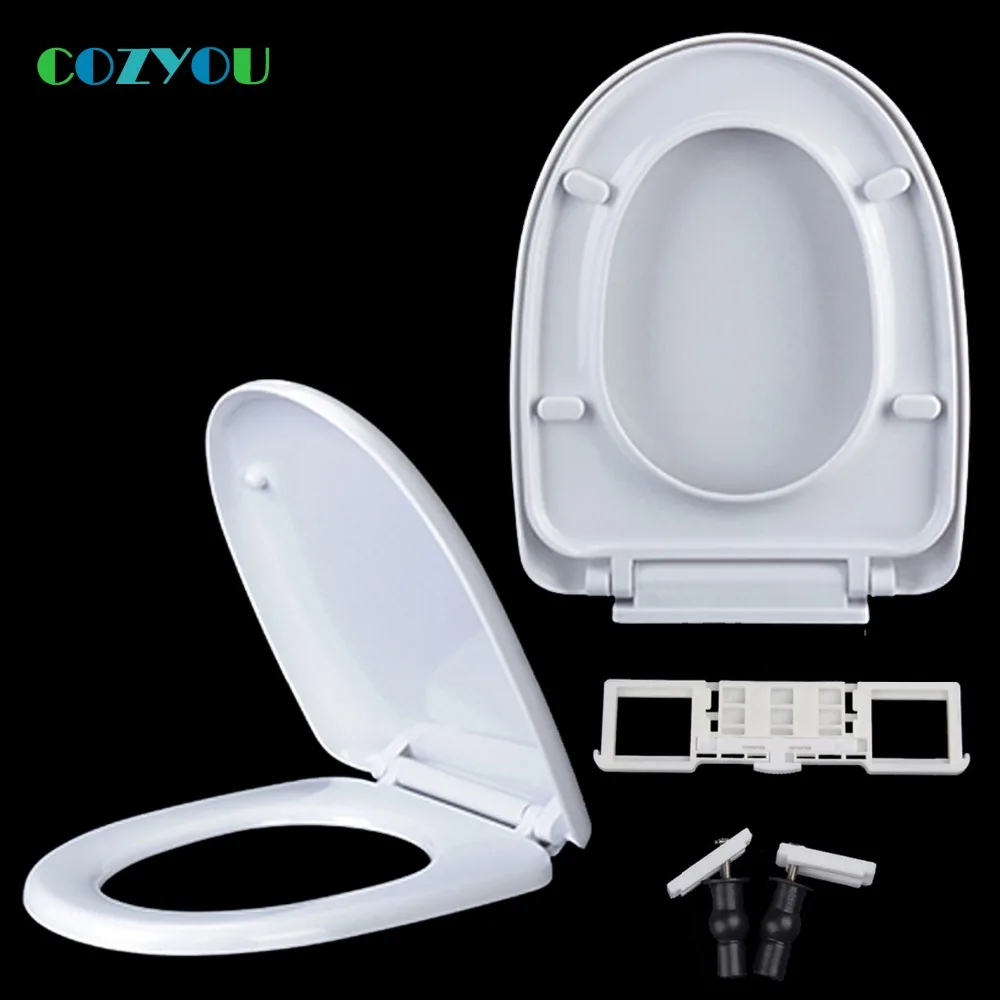 Elongated U Toilet Seat Soft Close Quickrelease Above Installation