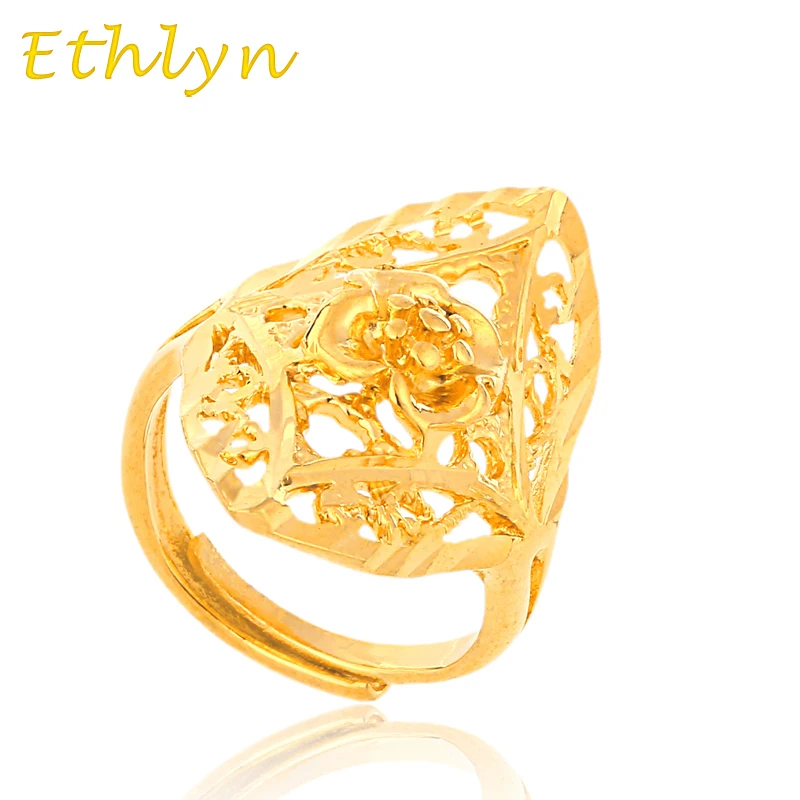 Ethlyn Jewelry Ethiopian golden ring Gold Color Engagement Adjustable