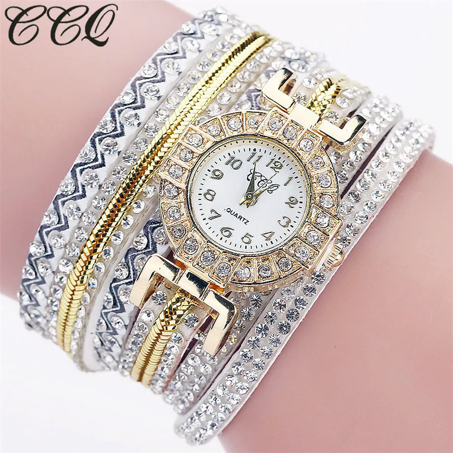 

2017 CCQ Brand Fashion Luxury Women Rhinestone Bracelet Watch Ladies Quartz Watch Casual Women Wrist Watch Relogio Feminino C124