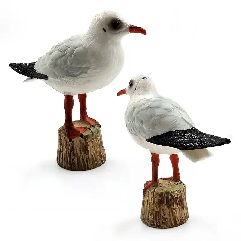 5 Miniature Dollhouse Seagull Birds Clay Figurines Animal Fairy Garden Decor