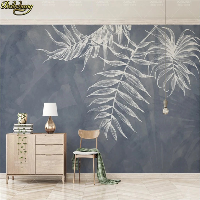 beibehang Custom Photo 3d Wallpaper Mural Navy Blue Pigment Nevada Style Leaf Texture TV Background Wall wall papers home decor