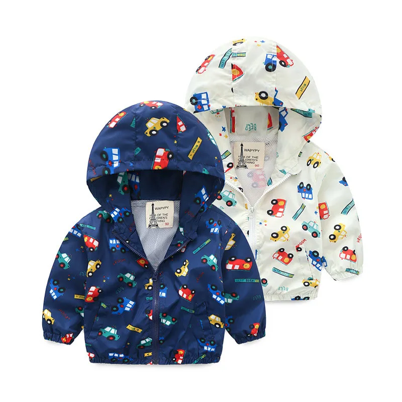 

Children Boys Coat Cartoon Car Printed Jacket For Boys Spring Autumn Winter Thin Outerwears Active Boy Windbreaker Baby Clothes