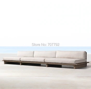 

Weathered teak garden outdoor furniture wood 3 seat sofa