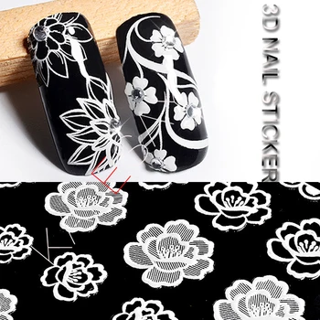 

3D Nail Sticker Back Glue Sticker Luxury Design Everything for Manicure White Sticker Nail Art Decoration DIY Nails Accessoires