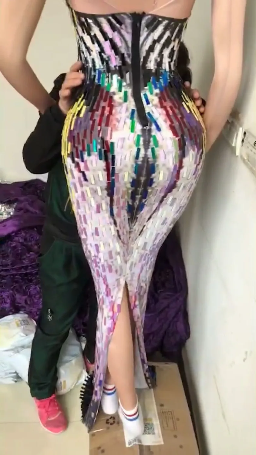 Big Promo IpaTK Colorful Sequins Long Dress Women's Evening Party Wear Luxurious Stretch Dress Prom Birthday Celebrate Female Singer Dresses Big Promo IpaTK Colorful Sequins Long Dress Women's Evening Party Wear Luxurious Stretch Dress Prom Birthday Celebrate Female Singer Dresses