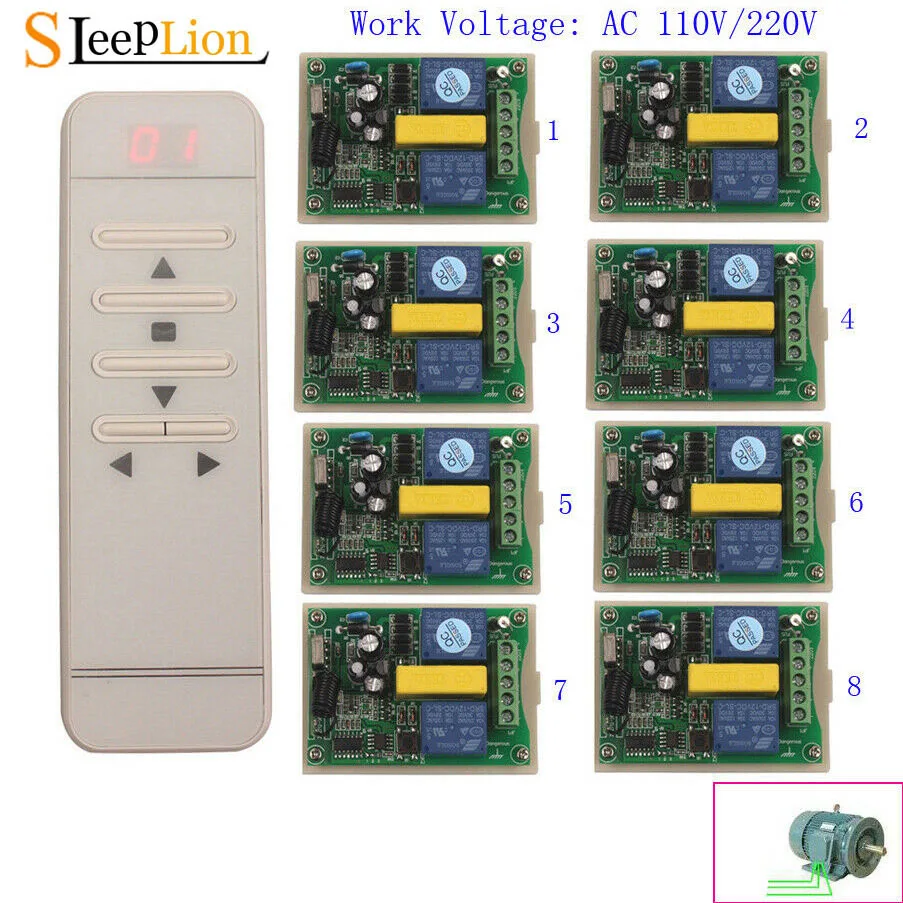 

Sleeplion Tubular Motor Garage Door 220V 2 CH Relay Switch LCD Digital Remote Control Switch 220V Garage Door Opener 433Mhz