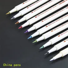 STA 10 Цвета металлик маркером DIY Скрапбукинг ремесла мягкие Кисточки ручка Книги по искусству маркер для канцелярские школьные принадлежности