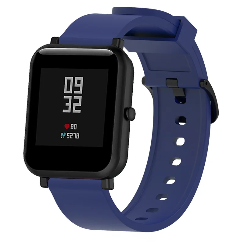 Силиконовый ремешок для часов Xiaomi Huami Amazfit Bip Little Band 20 мм ремешок для Amazfit Beep браслет на запястье samsung Team S2 Be