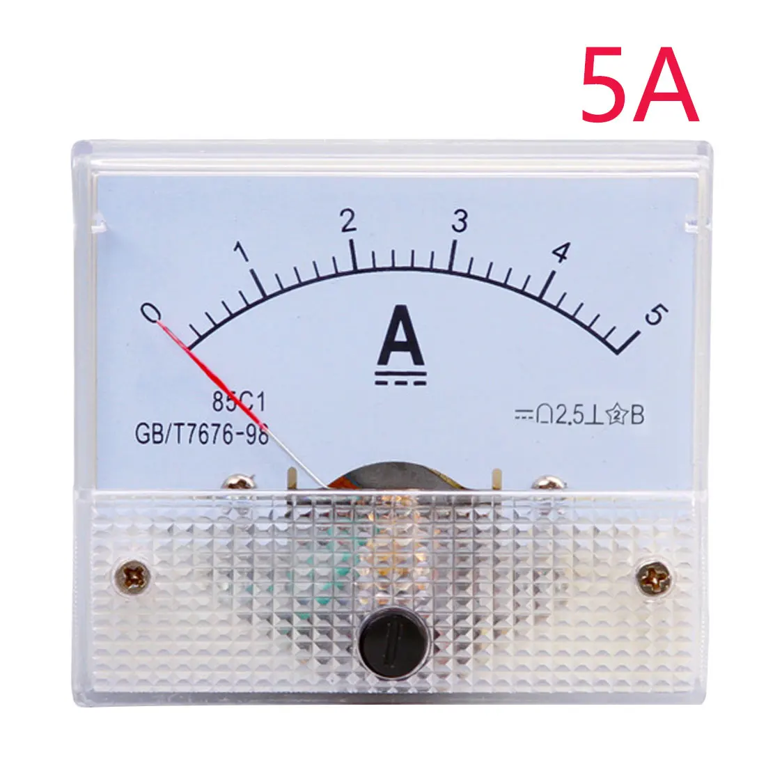 85C1 амперметр DC Аналоговый Панель измерителя тока механический указатель Тип 5/10/15/20/30/50/75/100A - Цвет: 0-5A