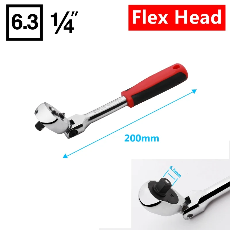

Universal Ratchet Wrench 1/4" 3/8" 1/2" Torque Steel Repair Tool Vehicle Socket Wrench