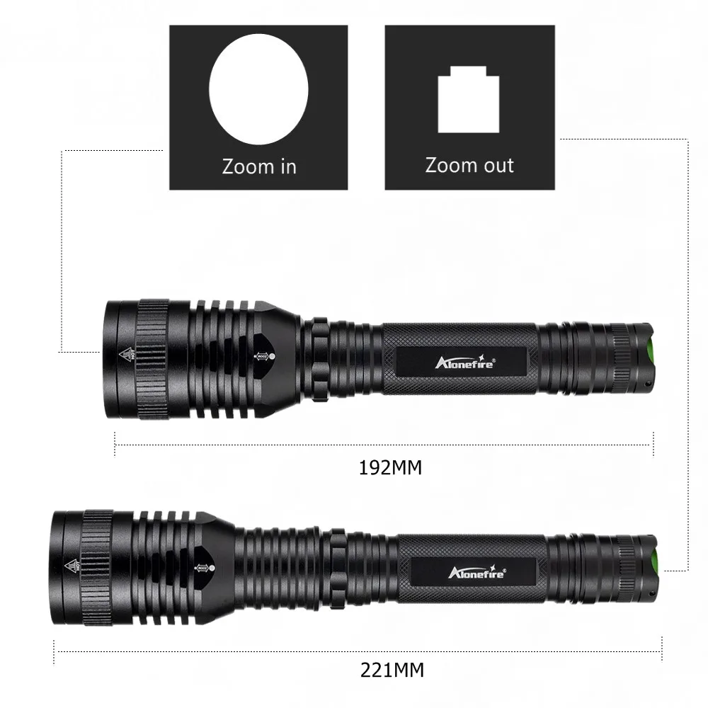 Мощный светодиодный фонарь AloneFire H009 XHP50, тактический фонарь с зумом, водонепроницаемый фонарь с зумом, лампа для кемпинга