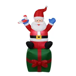 Гигантский Санта Клаус талисман светодиодный освещенные Надувные игрушки с насосом Рождество Хэллоуин вечерние реквизит двор садовое