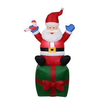 

MrY 1.8m Giant Santa Claus Mascot LED Lighted Inflatable Toys with Pump Christmas Halloween Party Props Yard Garden Deco Blow Up