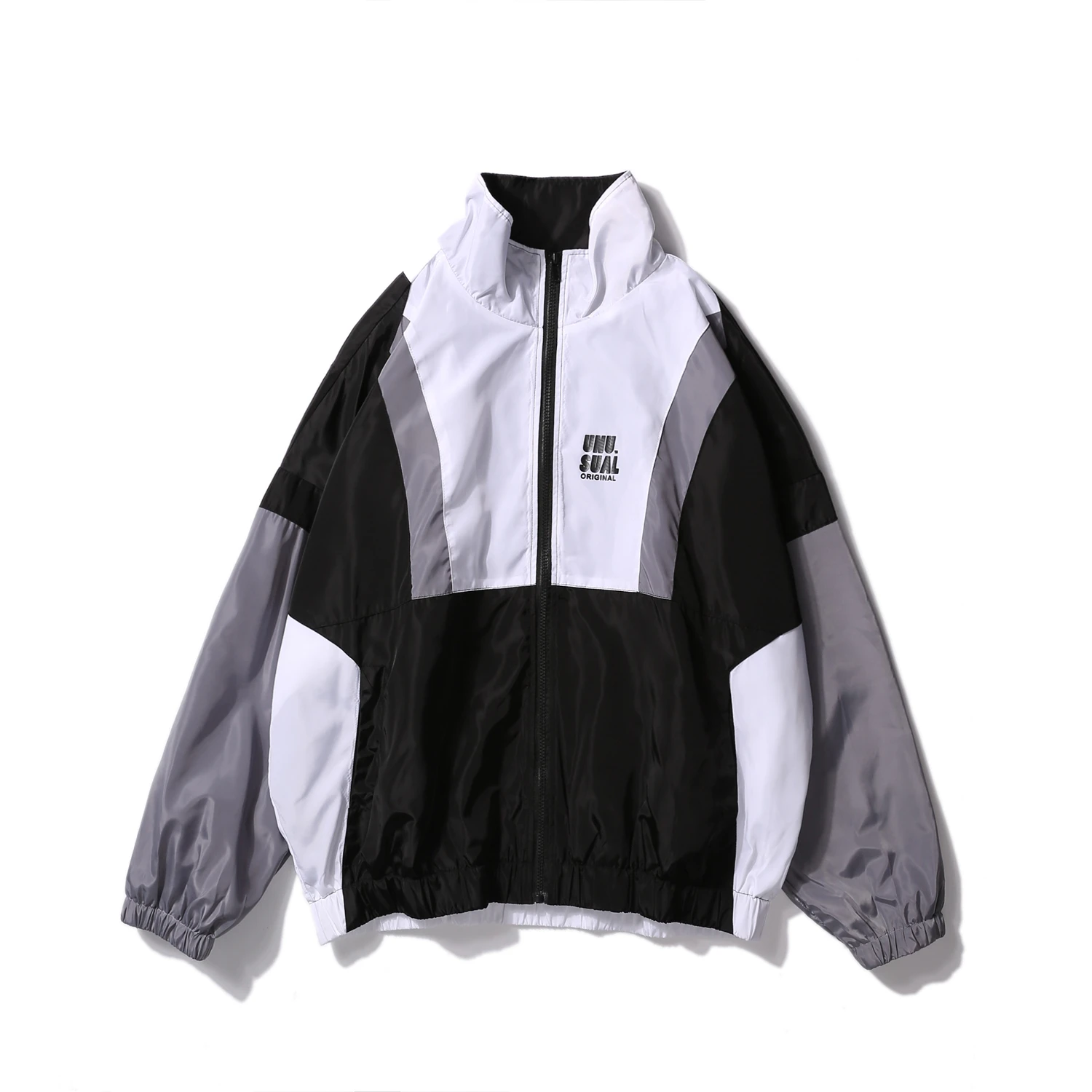 

Spring Track Mens Harajuku Color Block Jacket Oversized Hip Hop Windbreaker Vintage Zip Jackets discount top Coat Streetwear
