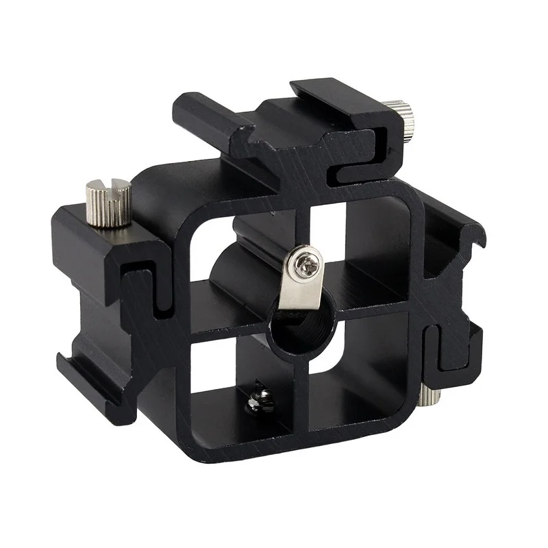 All Metal Three Hotshoe Flash Bracket Mount Adapter for Canon Nikon PENTAX Olympus Flash Speedlite with Umbrella Holder (5)