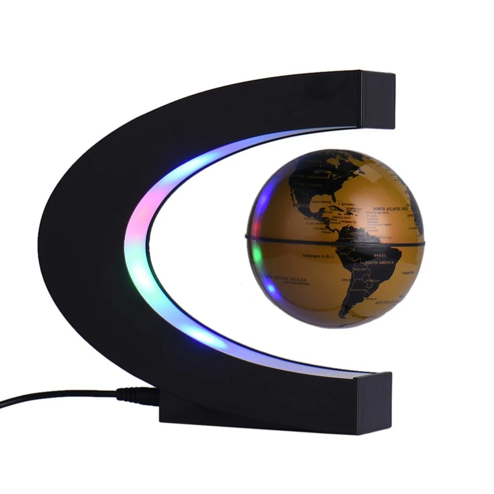  Electronic Magnetic Levitation Floating Globe World Map with LED Light Christmas Birthday Gift Home