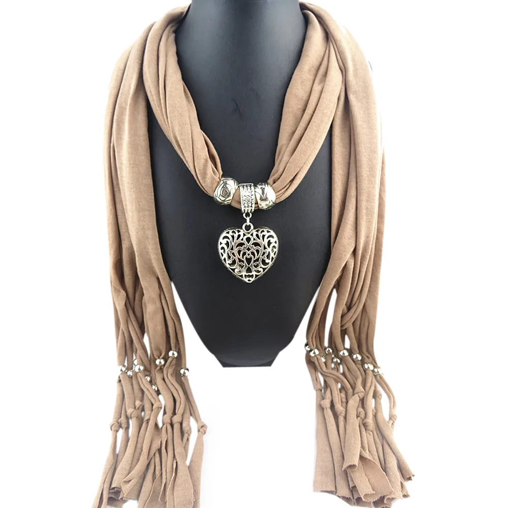 Женское зимнее ожерелье с драгоценным камнем в форме сердца, шарф, дамские теплые шарфы с кисточками, модные однотонные шарфы из полиэстера и хлопка, echarpe femme hiver bufanda