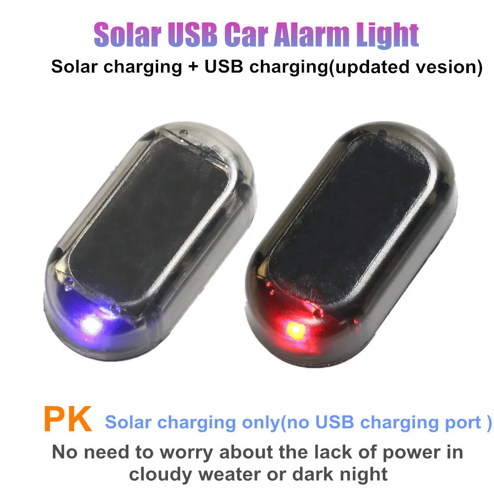 

Kebedemm Car Signal Led Light Security System Warning Theft Flash Blinking Fake Solar Car Alarm LED Light