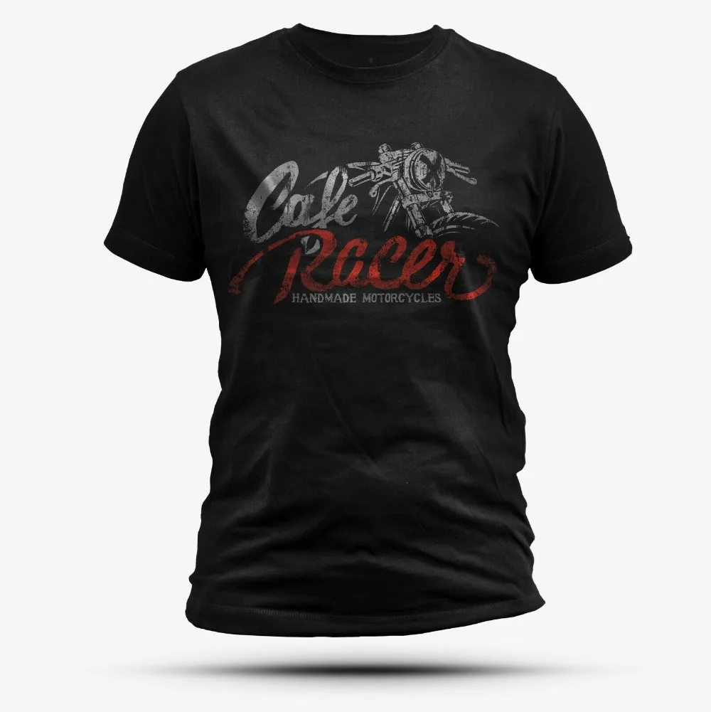 

Cafe Racer T-Shirt Black Motorcycle Custombike2019 Fashion Short Sleeve Cotton O Neck Tops Bodybuilding T Shirt