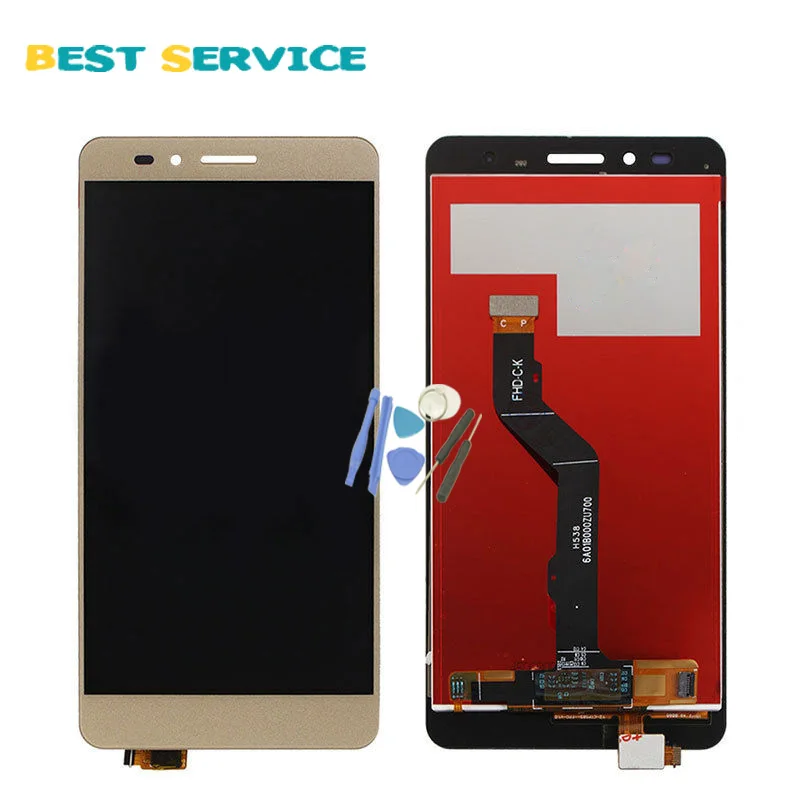 for huawei gr5 lcd display and touch screen digitizer bezel frame assembly replacement black white for honor 5x lcd