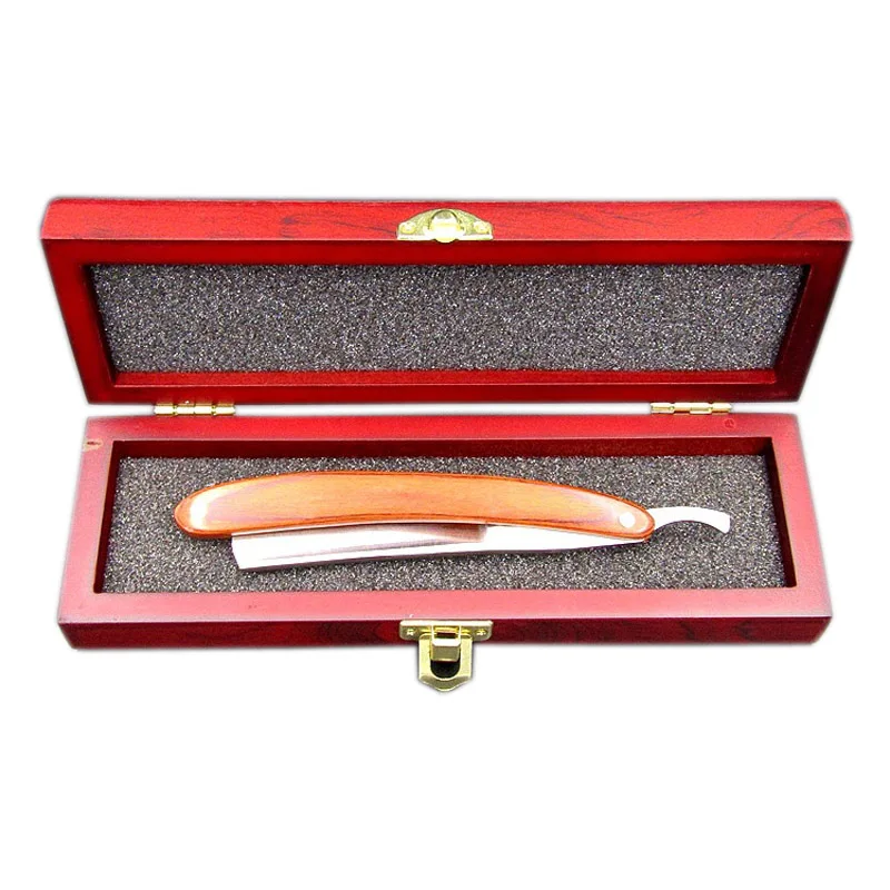 1 Razor + 1 Box Shaving Straight Razor Set Men Classic Razors Barber Wood Handle Manual Razor