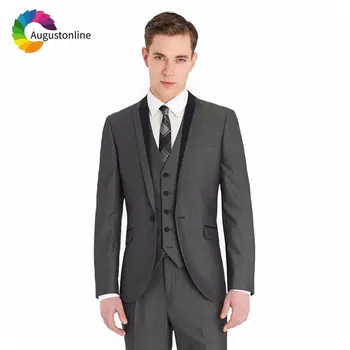 Vintage Grey Men Suits for Business Black Peaked Lapel Formal Male Blazers Slimming Terno Masculino 3 Piece Jacket Pants Vest
Vintage Grey Men Suits for Business Black Peaked Lapel Formal Male Blazers Slimming Terno Masculino 3 Piece Jacket Pants Vest