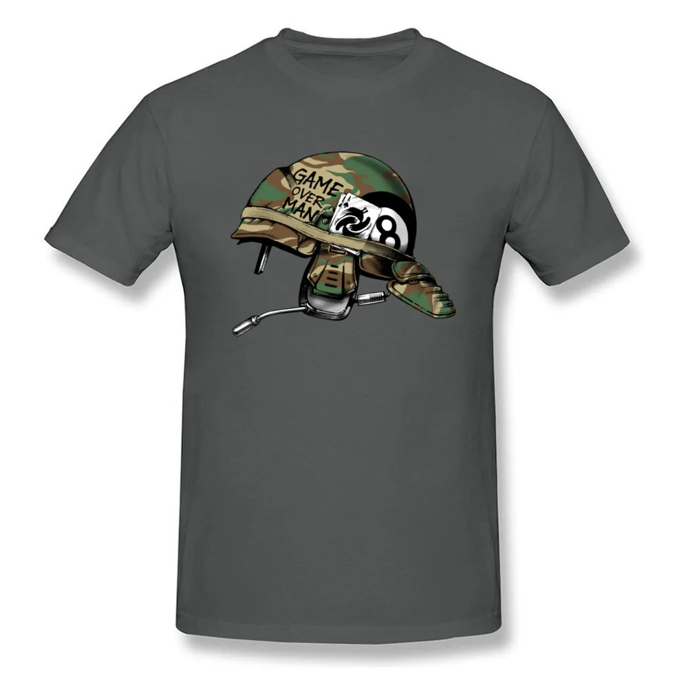 Geek Game Over Man Men's T-shirts Family Summer Fall Short Sleeve O-Neck 100% Cotton Tops Shirt Birthday Tee-Shirt Game Over Man carbon