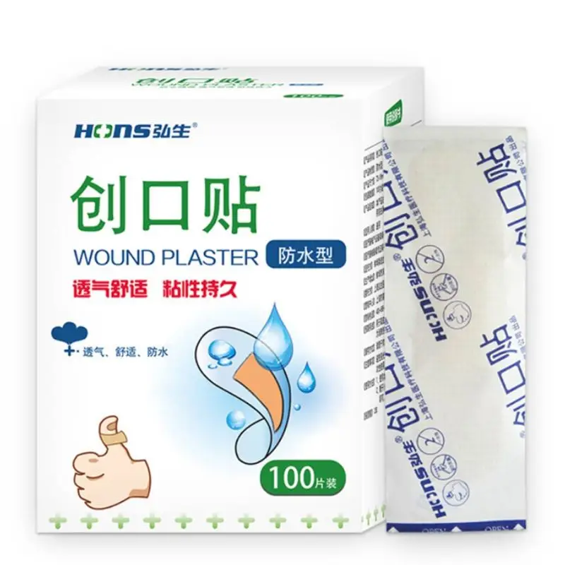 

100Pcs 7.2x1.9CM Curved Trim Disposable Waterproof Oval PE Wound Plaster First Aid Adhesive Bandages Band Heel Cushion Sticker