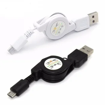

200pcs lots Top quality Retractable 5Pin Micro USB Cable for Samsung Huawei Xiaomi Android Cable