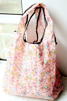 

IVYYE 1PCS Twin Star Gudetama Fashion Anime Portable Shopping Bag Reusable Tote Foldable Handbags Storage Bags NEW