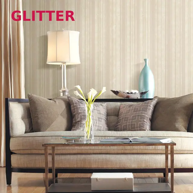 Moderne Wohnzimmer Gestreifte Tapete Grau Pvc 3d Beige Gestreifte ... Moderne Wohnzimmer Gestreifte Tapete Grau Pvc 3d Beige Gestreifte ...