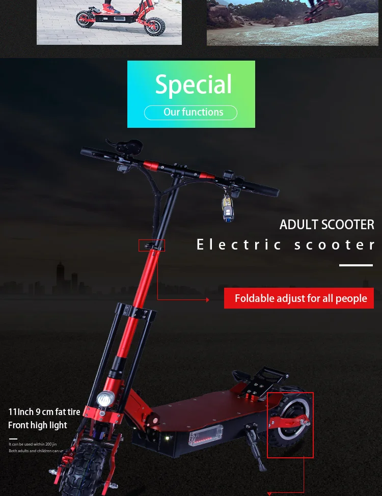 Clearance 60V5000W Electric Scooter Off Road Motor Wheel 95KM/H Foldable E Scooter electric Skateboard Hoverboad Patinete Electrico Adult 2