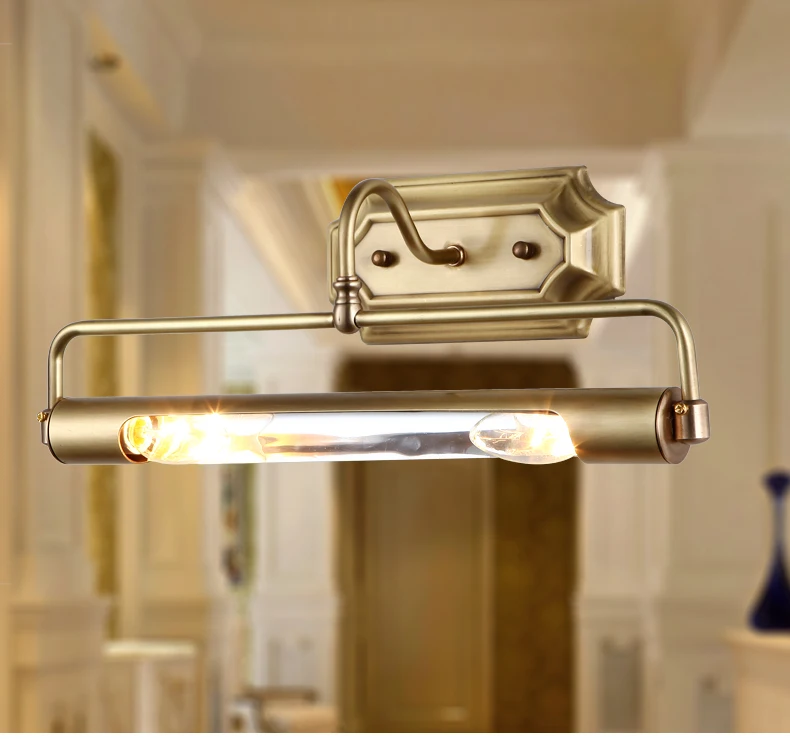 2017 New dressing room Mirror frant lamp Bathroom Copper wall light for Villa project Led indoor