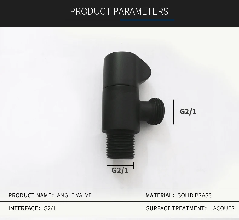 Твердый латунный угловой клапан 1/" Мужской x 1/2" Мужской ванной клапан биде черная отделка водяной запорный клапан