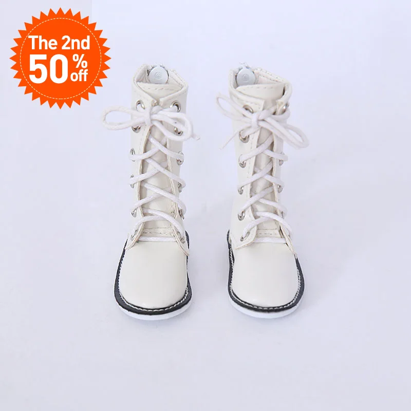 Kopen Schoenen Voor BJD Pop 1 paar 6.5 cm PU Lederen Laarzen Mode Mini Speelgoed Kant Canvas Schoenen 1 4 Pop voor sprookjesland Luts Pop Accessoires