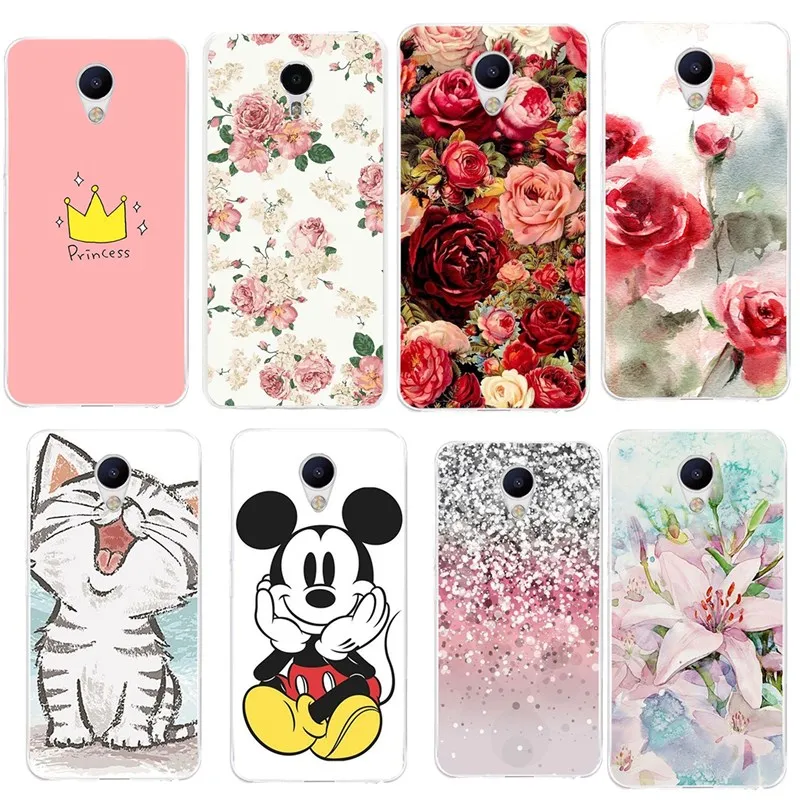 

For Meizu M5S M3S Case Silicon Flower Soft Case For Meizu U10 U20 M5Note M3 Note M5C Pro6 M5 MX6 Cover Coque Funda