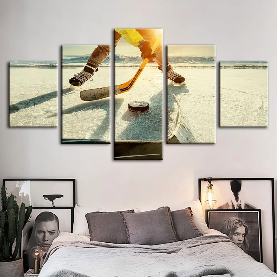 

Hd Prints Pictures Wall Art Ice Hockey Modular Home Decoration Painting Canvas Scenery Poster Creative Framework For Living Room